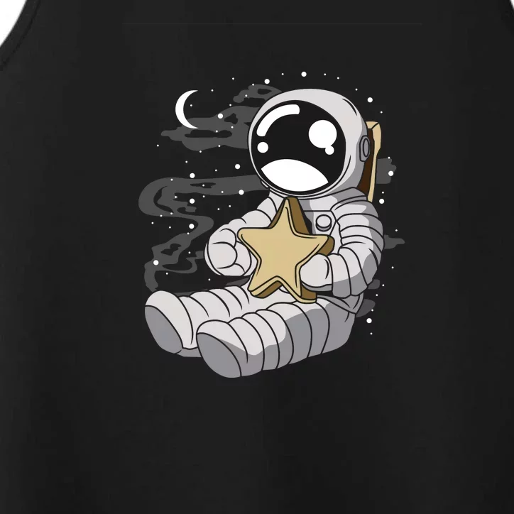 Astronaut Hugging A Star On The Moon Performance Tank