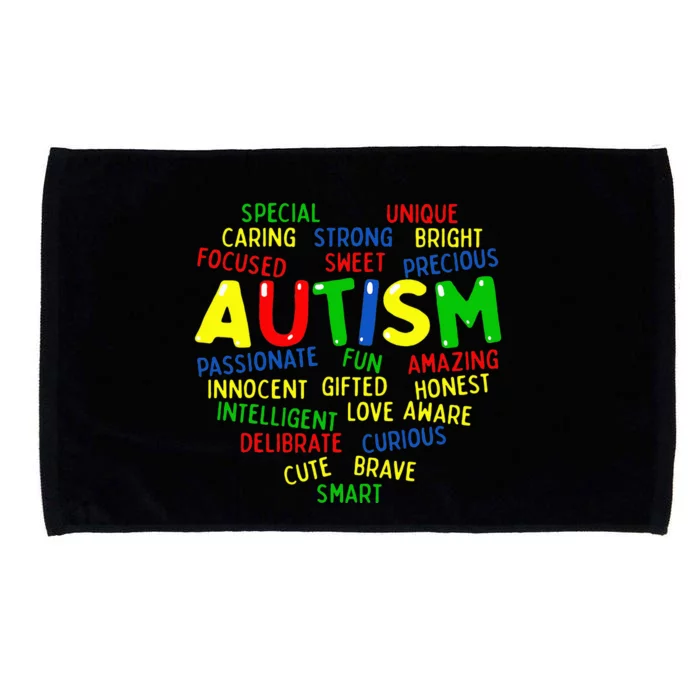 Autism Heart Autism Awareness Proud Autism Mom Family Microfiber Hand Towel