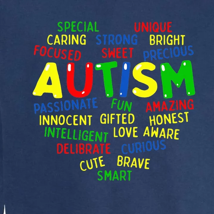 Autism Heart Autism Awareness Proud Autism Mom Family Garment-Dyed Sweatshirt