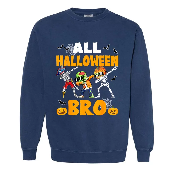 All Halloween Bro Dabbing Skeleton Jack O Lantern Garment-Dyed Sweatshirt