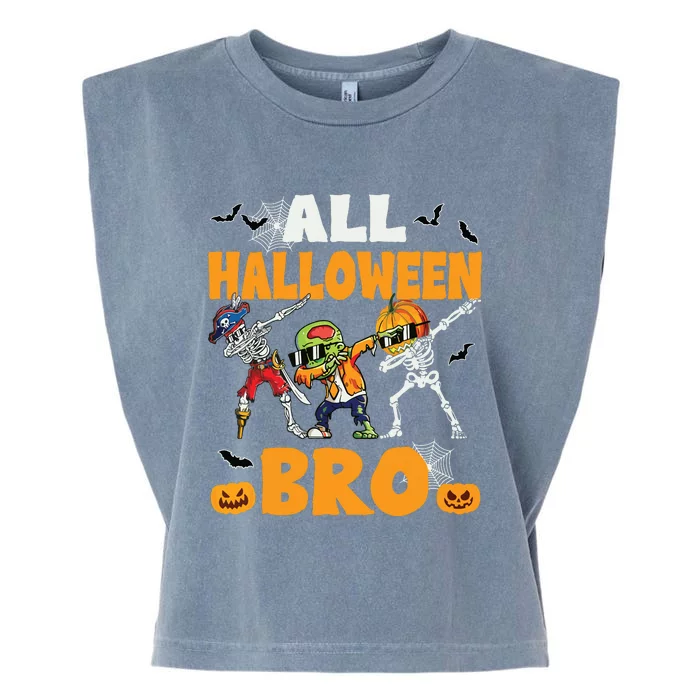 All Halloween Bro Dabbing Skeleton Jack O Lantern Garment-Dyed Women's Muscle Tee