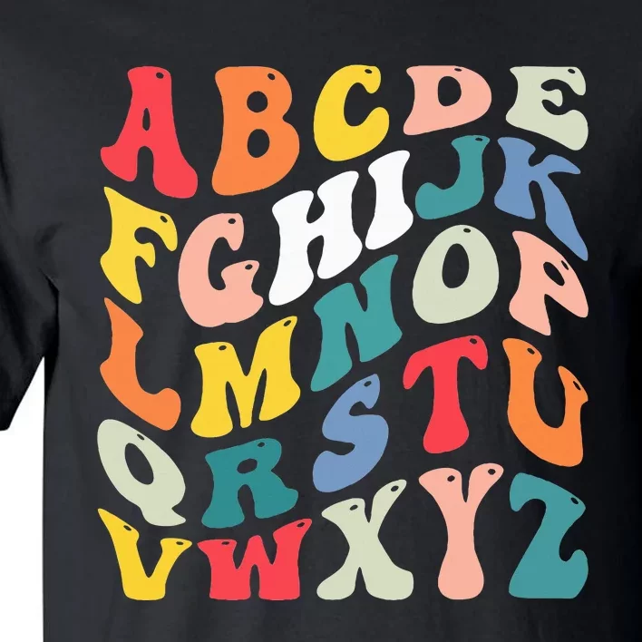 Alphabet Hi Back To School Abc Pre K Kindergarten Teacher Tall T-Shirt