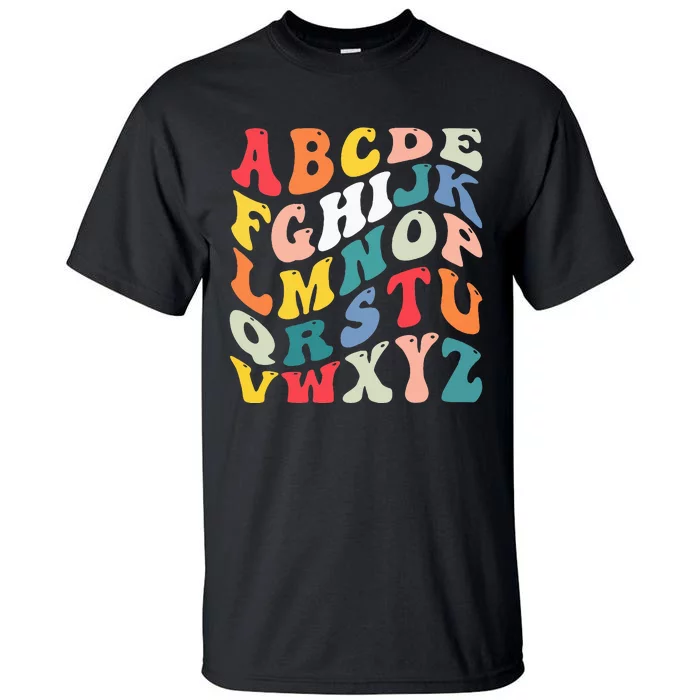 Alphabet Hi Back To School Abc Pre K Kindergarten Teacher Tall T-Shirt