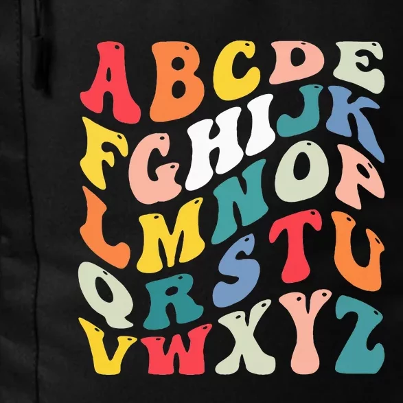 Alphabet Hi Back To School Abc Pre K Kindergarten Teacher Daily Commute Backpack