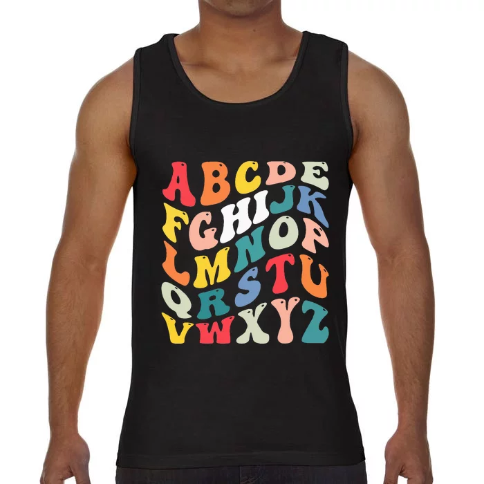 Alphabet Hi Back To School Abc Pre K Kindergarten Teacher Comfort Colors® Tank Top