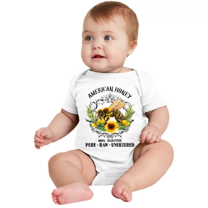 American Honey Bee Funny Beekeeping Gift For Beekeeper Baby Bodysuit