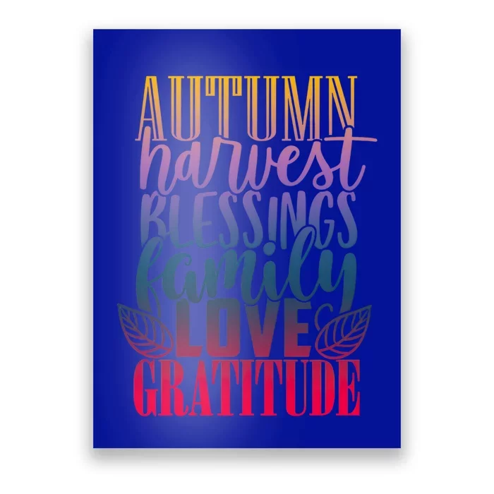 Autumn Harvest Blessing Family Love Gratitude Thankgiving Meaningful Gift Poster