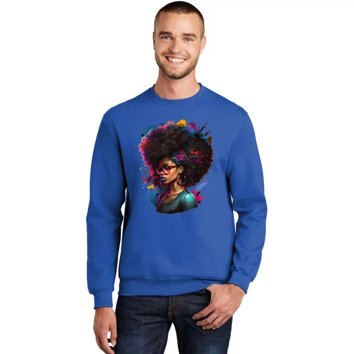 Afro Hair Beauty Fashion Funny History Month Tall Sweatshirt