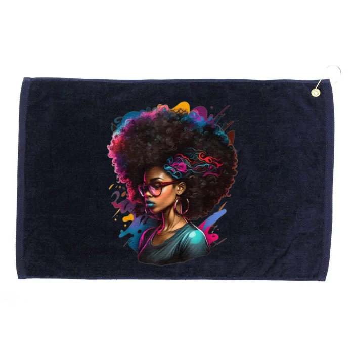 Afro Hair Beauty Fashion Funny History Month Grommeted Golf Towel