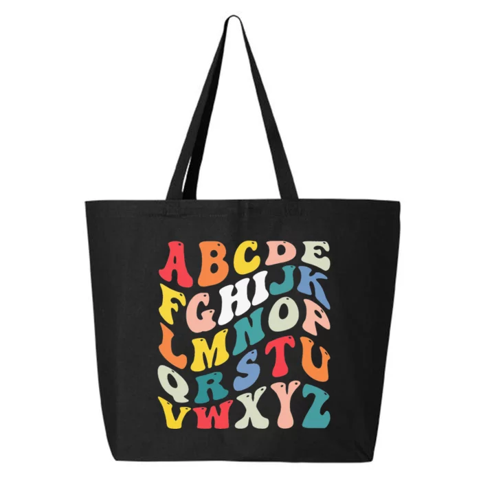 alphabet hi back to school ABC Pre K Kindergarten Teacher 25L Jumbo Tote