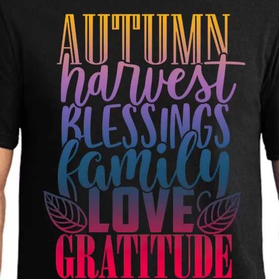 Autumn Harvest Blessing Family Love Gratitude Thankgiving Gift Pajama Set