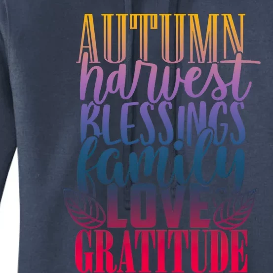 Autumn Harvest Blessing Family Love Gratitude Thankgiving Gift Women's Pullover Hoodie