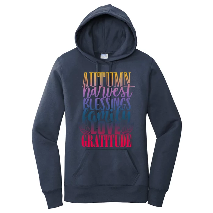 Autumn Harvest Blessing Family Love Gratitude Thankgiving Gift Women's Pullover Hoodie