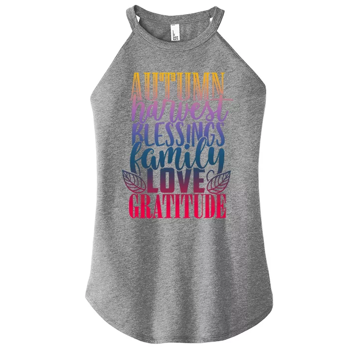 Autumn Harvest Blessing Family Love Gratitude Thankgiving Gift Women’s Perfect Tri Rocker Tank