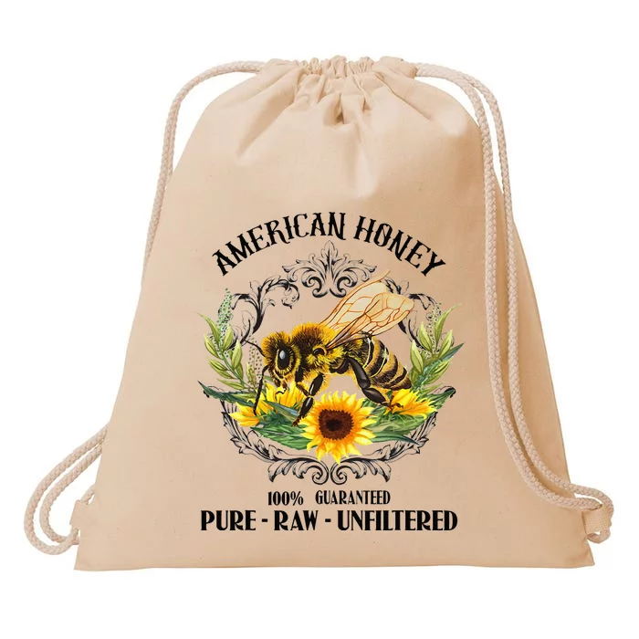 American Honey Bee Funny Beekeeping Gift For Beekeeper Drawstring Bag