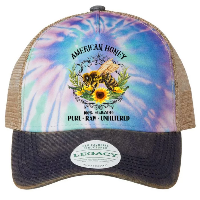 American Honey Bee Funny Beekeeping Gift For Beekeeper Legacy Tie Dye Trucker Hat