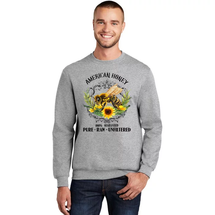 American Honey Bee Funny Beekeeping Gift For Beekeeper Tall Sweatshirt