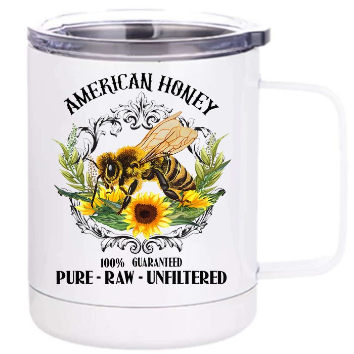 American Honey Bee Funny Beekeeping Gift For Beekeeper Front & Back 12oz Stainless Steel Tumbler Cup