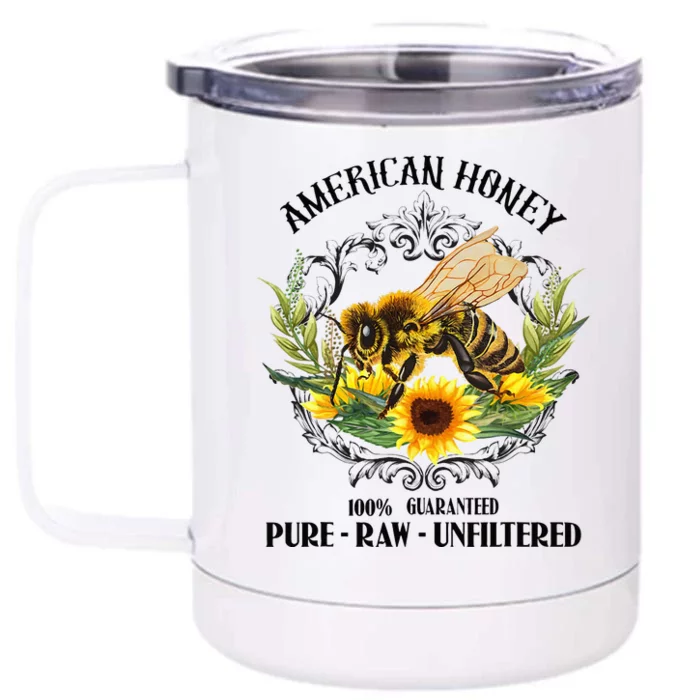 American Honey Bee Funny Beekeeping Gift For Beekeeper Front & Back 12oz Stainless Steel Tumbler Cup