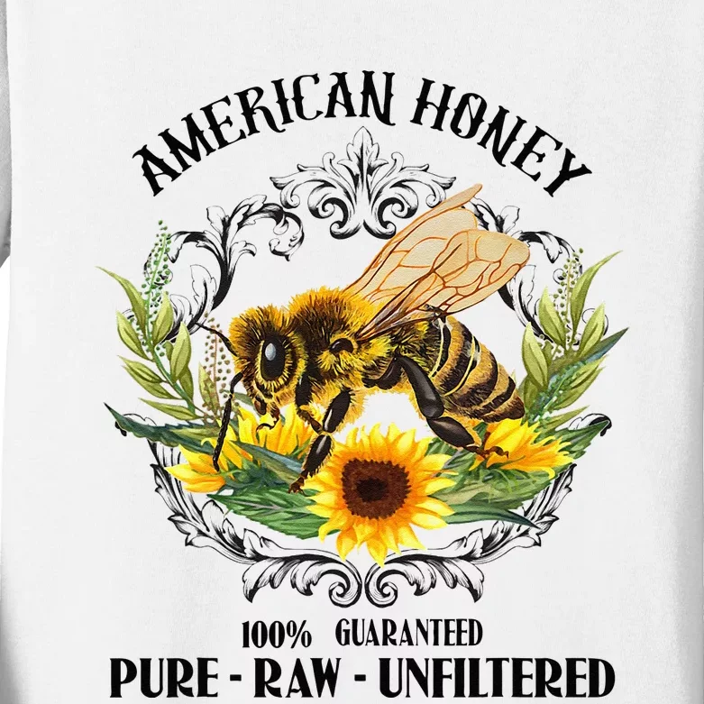 American Honey Bee Funny Beekeeping Gift For Beekeeper Kids Long Sleeve Shirt