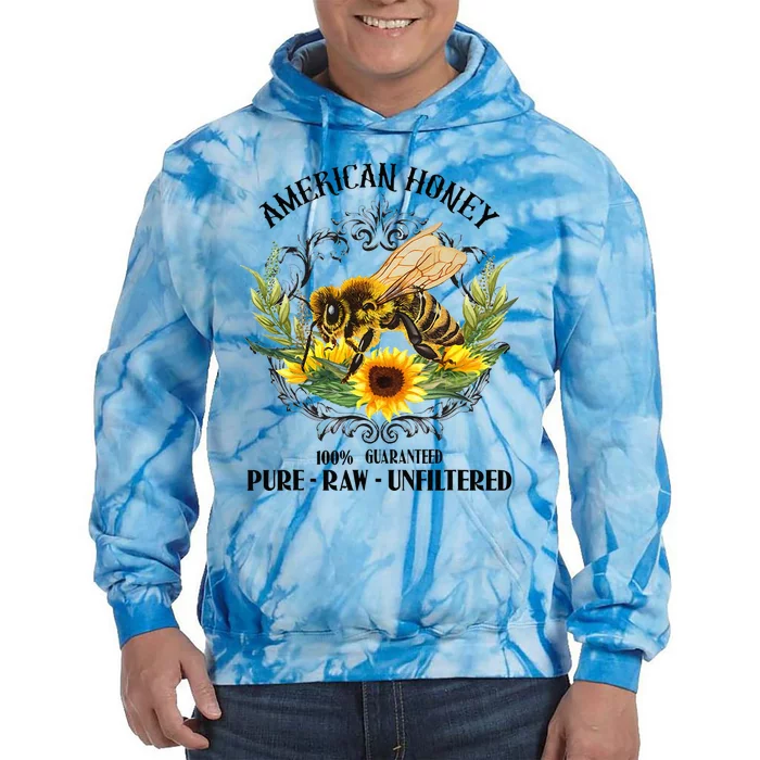 American Honey Bee Funny Beekeeping Gift For Beekeeper Tie Dye Hoodie