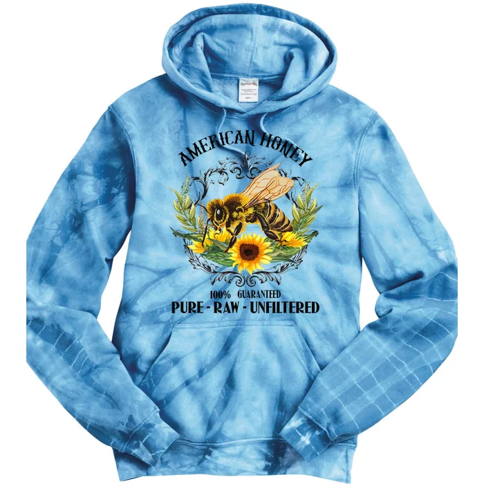 American Honey Bee Funny Beekeeping Gift For Beekeeper Tie Dye Hoodie