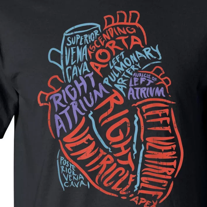 Anatomy Heart Cardiology Student Medical Professional Tall T-Shirt