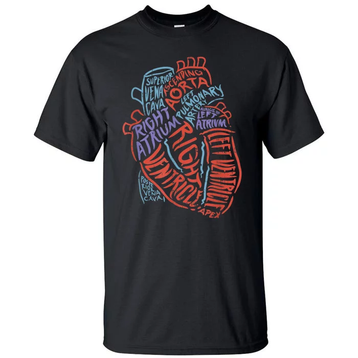 Anatomy Heart Cardiology Student Medical Professional Tall T-Shirt