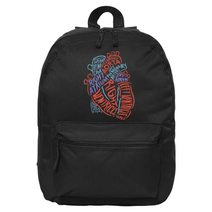 Anatomy Heart Cardiology Student Medical Professional 16 in Basic Backpack