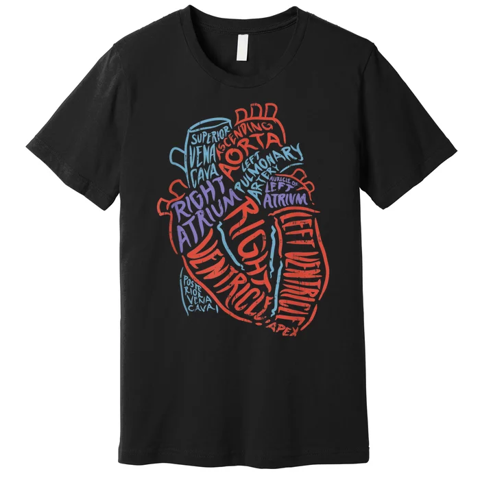 Anatomy Heart Cardiology Student Medical Professional Premium T-Shirt