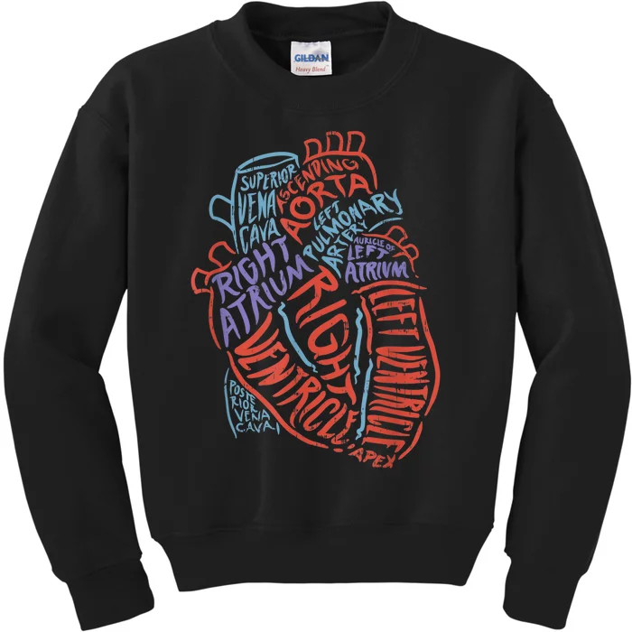 Anatomy Heart Cardiology Student Medical Professional Kids Sweatshirt