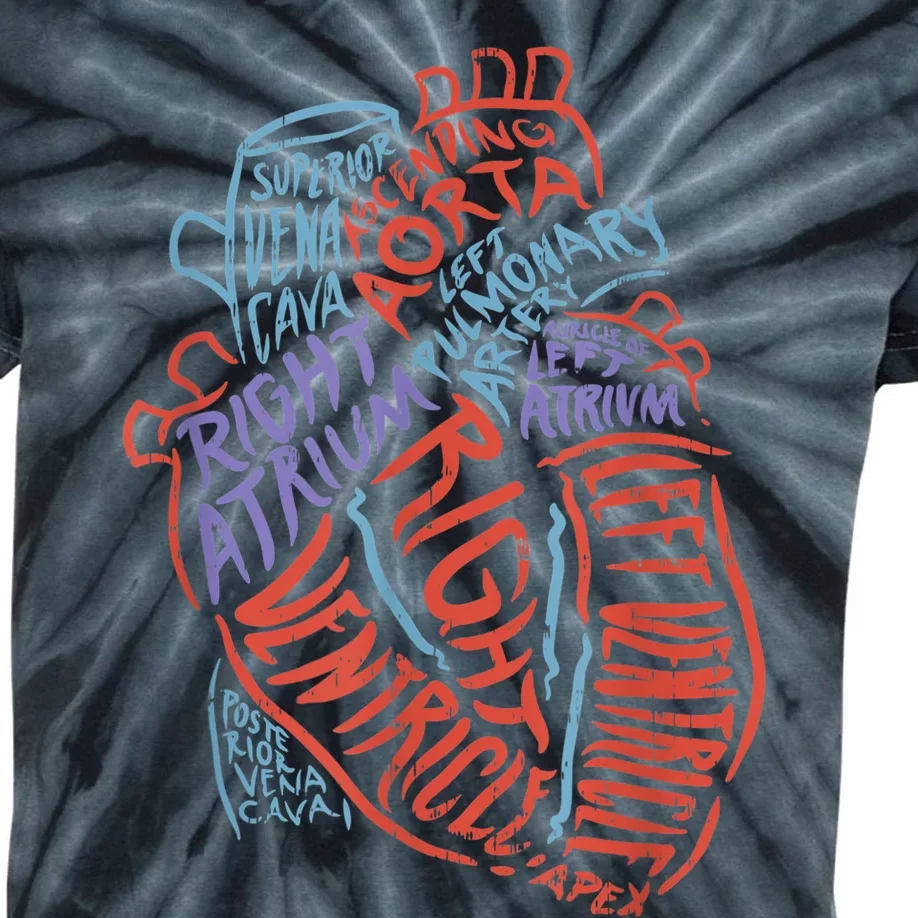 Anatomy Heart Cardiology Student Medical Professional Kids Tie-Dye T-Shirt