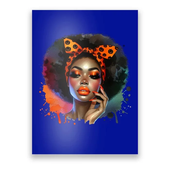 Afro Halloween Costume Frican Spooky Vibes Gift Poster