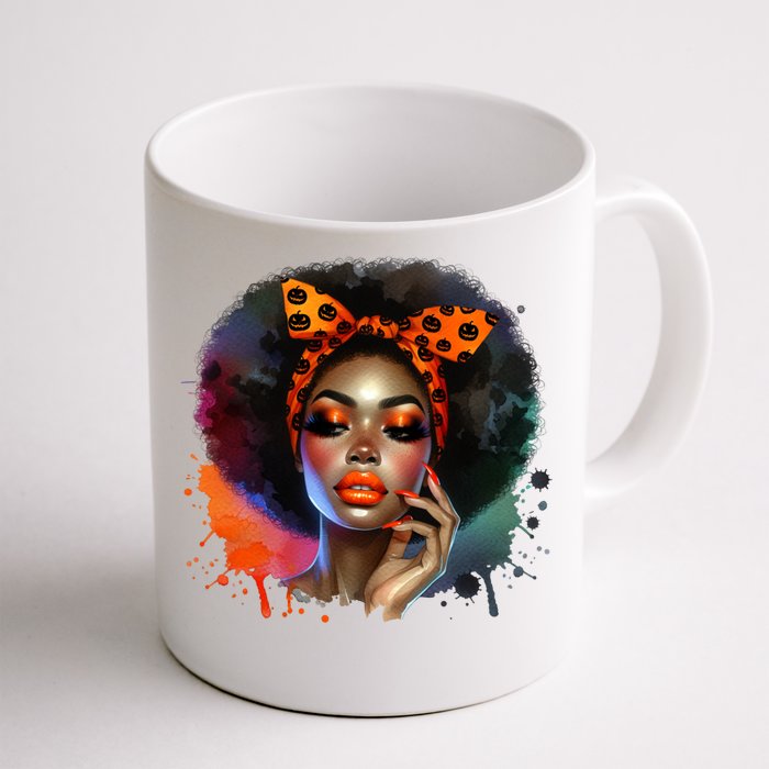 Afro Halloween Costume Frican Spooky Vibes Gift Front & Back Coffee Mug