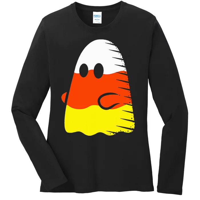 Adorable Halloween Candy Corn Outfit Ladies Long Sleeve Shirt