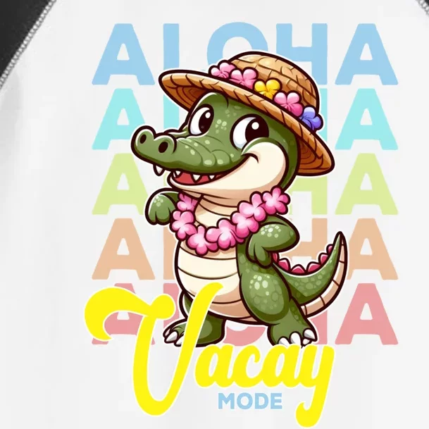 Aloha Hawaiian Crocodile Alligator Grass Skirt Vacay Mode Cute Gift Toddler Fine Jersey T-Shirt