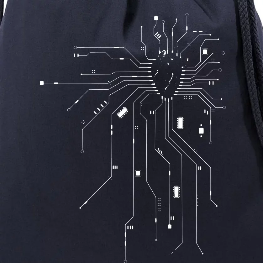 Anatomical Heart CPU Processor PCB Board Computer Programmer Drawstring Bag