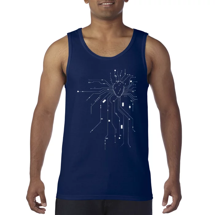 Anatomical Heart CPU Processor PCB Board Computer Programmer Tank Top