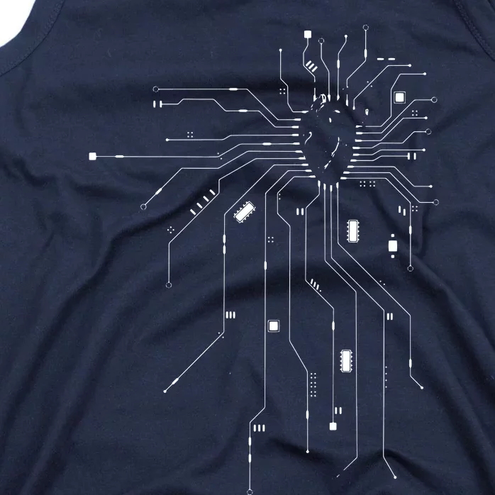 Anatomical Heart CPU Processor PCB Board Computer Programmer Tank Top