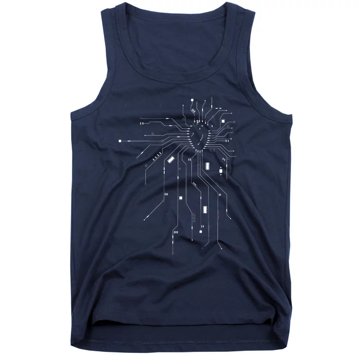 Anatomical Heart CPU Processor PCB Board Computer Programmer Tank Top