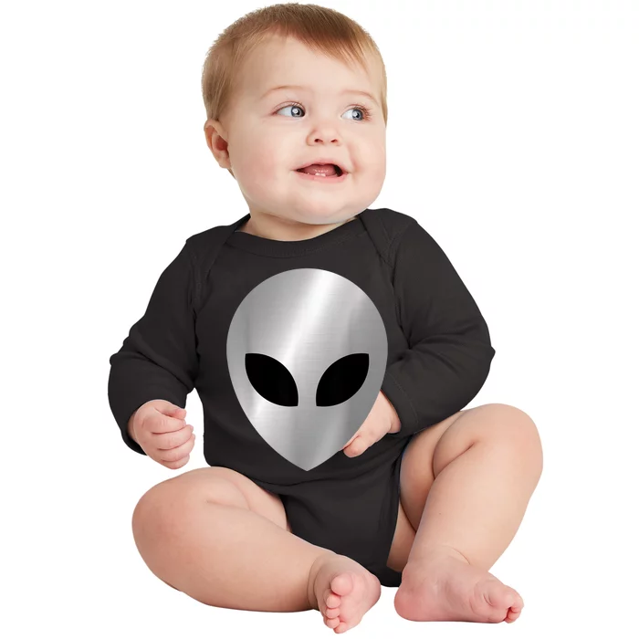 Alien Head Colorful Alien Rave Believe Baby Long Sleeve Bodysuit