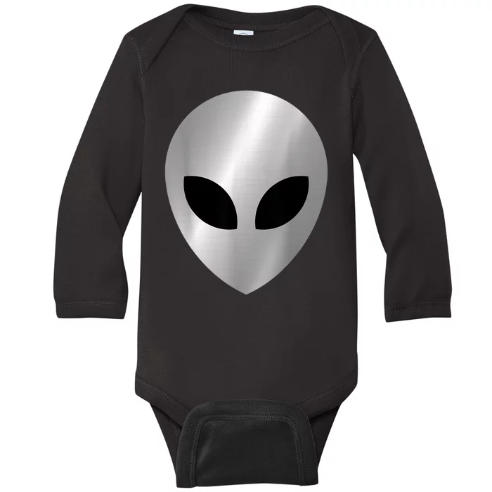 Alien Head Colorful Alien Rave Believe Baby Long Sleeve Bodysuit