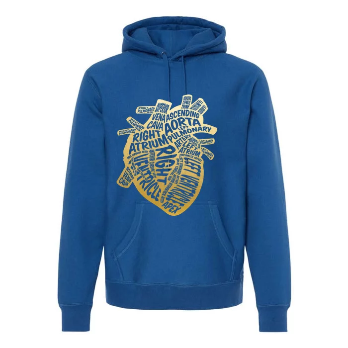 Anatomical Heart Cardiac Funny Nursing Careers Nurse Gift Premium Hoodie