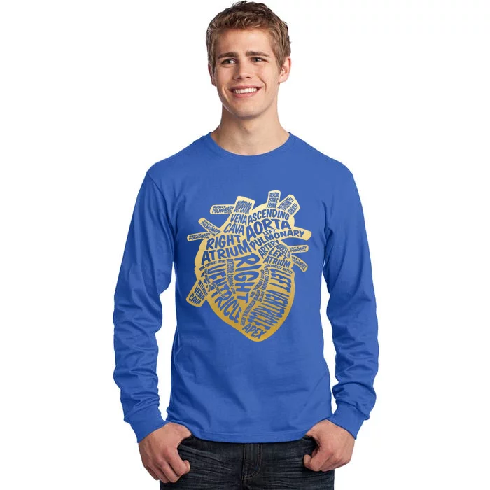 Anatomical Heart Cardiac Funny Nursing Careers Nurse Gift Tall Long Sleeve T-Shirt