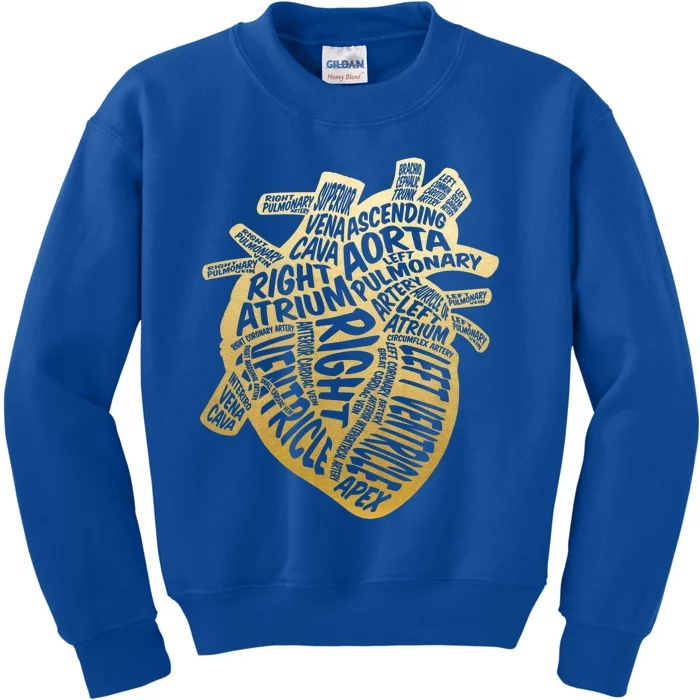 Anatomical Heart Cardiac Funny Nursing Careers Nurse Gift Kids Sweatshirt