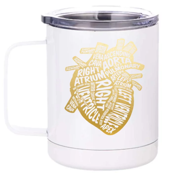 Anatomical Heart Cardiac Funny Nursing Careers Nurse Gift Front & Back 12oz Stainless Steel Tumbler Cup