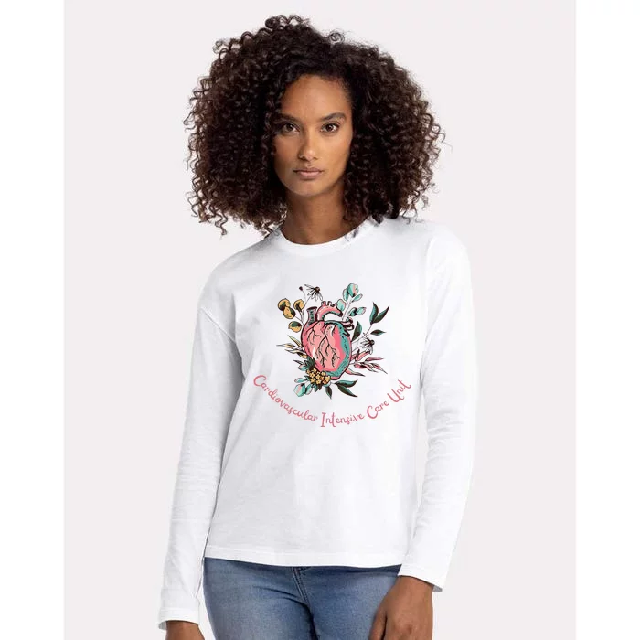 Anatomical Heart Cvicu Cardiovascular Intensive Care Unit Womens Cotton Relaxed Long Sleeve T-Shirt