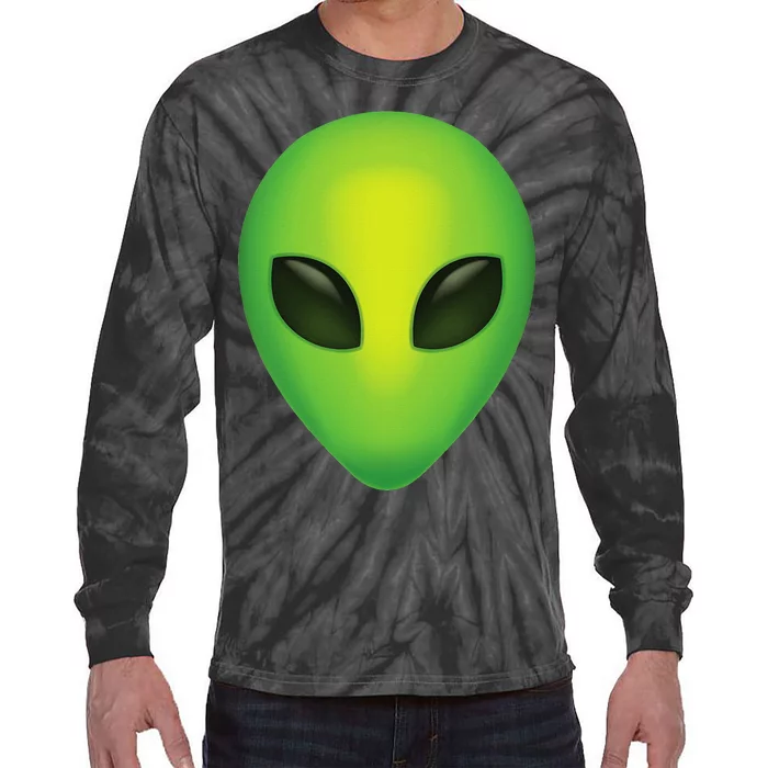 Alien Head Colorful Alien Rave Tie-Dye Long Sleeve Shirt