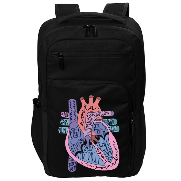 Anatomy Heart Cardiac Anatomy Medical Science School Gift Impact Tech Backpack