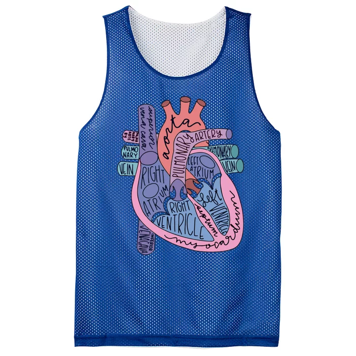 Anatomy Heart Cardiac Anatomy Medical Science School Gift Mesh Reversible Basketball Jersey Tank